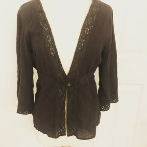 Brown Boho Lightweight Cardigan Top